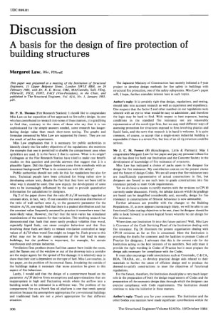 Discussion on A Basis for the Design of Fire Protection of Building Structures by Margaret Law