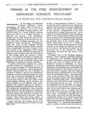 Stresses in the Steel Reinforcement of Reinforced Concrete Structures