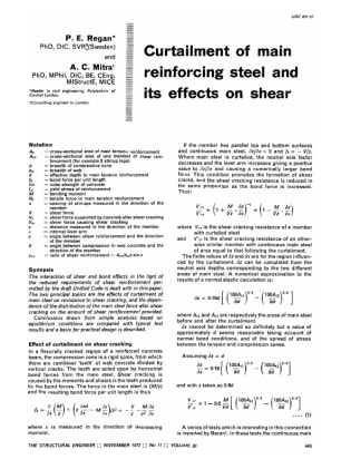 Curtailment of Main Reinforcing Steel and its Effects on Shear