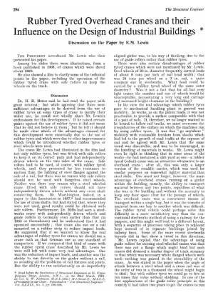 Rubber Tyred Overhead Cranes and their Influence on the Design of Industrial Buildings. Discussion o