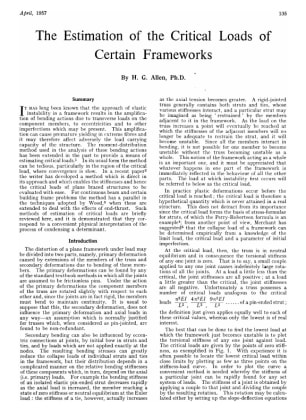 The Estimation of the Critical Loads of Certain Frameworks