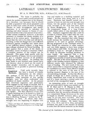 Laterally Unsupported Beams