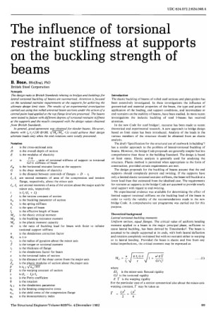 The Influence of Torsional Restraint Stiffness at Supports on the Buckling Strength of Beams