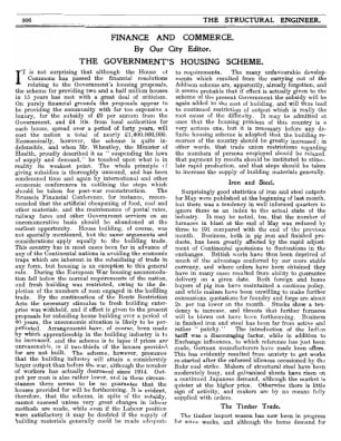 Finance and Commerce. The Government's Housing Scheme