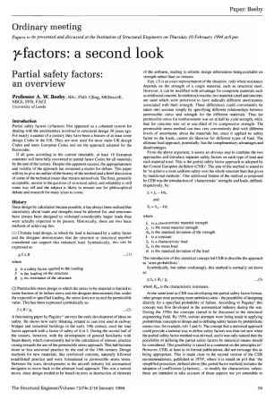 ã-Factors: a Second Look. Partial Safety Factors: an Overview