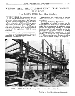 Welded Steel Structures - Recent Developments in Europe