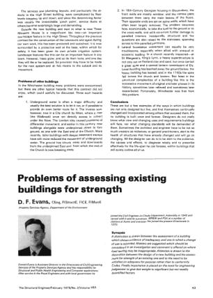 Problems of Assessing Existing Buildings for Strength