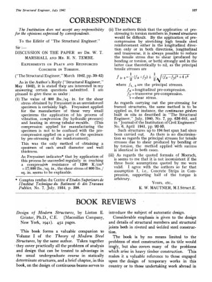 Correspondence. Discussion on the Paper by Dr. W.T. Marshall and Mr. R.N. Tembe Experiments on Plain