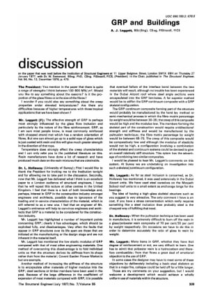 Discussion on GRP and buildings by A.J. Leggatt