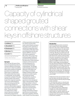 Capacity of cylindrical shaped grouted connections with shear keys in offshore structures
