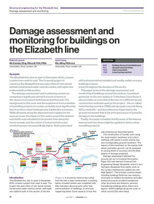 Damage assessment and monitoring for buildings on the Elizabeth line