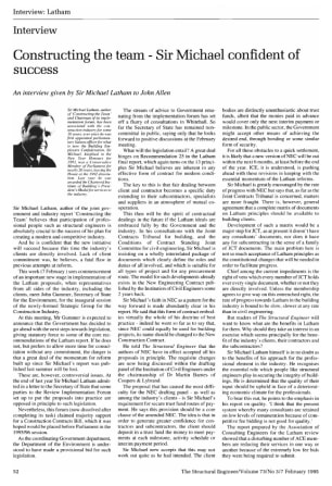 Interview. Constructing the Team - Sir Michael Confident of Success