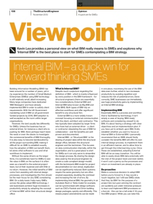 Viewpoint: Internal BIM – a quick win for forward thinking SMEs