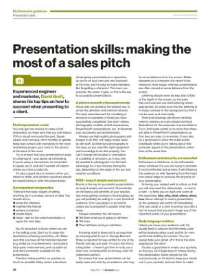 Presentation skills: making the most of a sales pitch