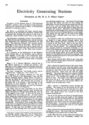 Electricity Generating Stations Discussion on Mr. B.A.E. Hiley's Paper