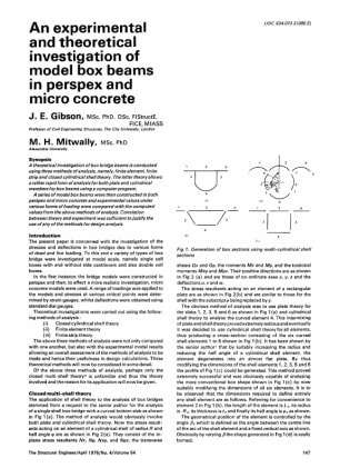 An Experimental and Theoretical Investigation of Modern Box Beams in Perspex and Micro Concrete