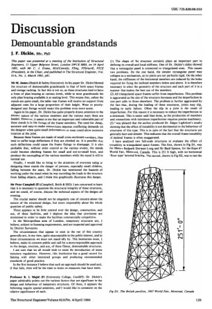 Discussion on Demountable Grandstands by J.F. Dickie
