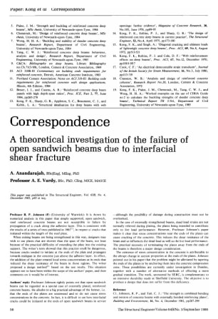Correspondence on A Theoretical Investigation of the Failure of Open Sandwich Beams Due to Interfaci