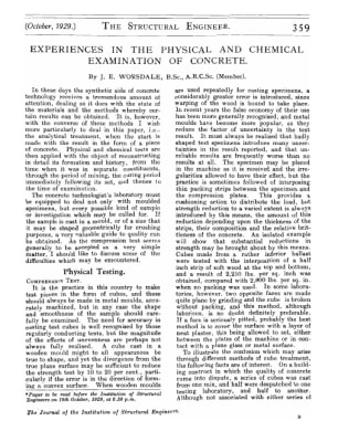Experiences in the Physical and Chemical Examination of Concrete