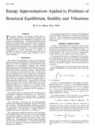 Energy Approximations Applied to Problems of Structural Equilibrium, Stability and Vibrations