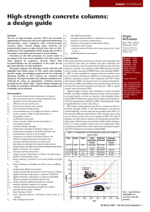 Evening Meeting: High-strength concrete columns: a design guide
