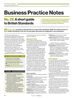 Business Practice Note No. 22: A short guide to British Standards