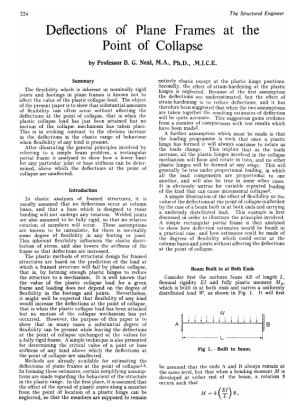 Deflections of Plane Frames at the Point of Collapse