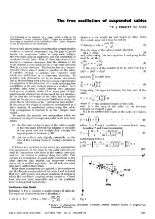 The Free Oscillation of Suspended Cables