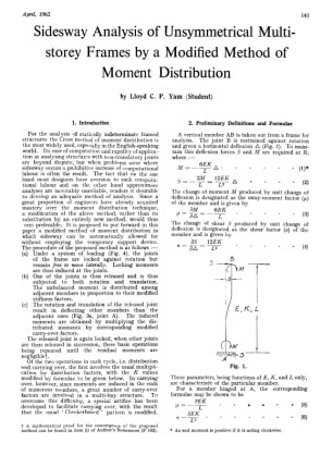 Sidesway Analysis of Unsymmetrical Multi-storey Frames by a Modified Method of Moment Distribution