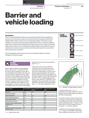 Technical Guidance Note (Level 1, No. 7): Barrier and vehicle loading