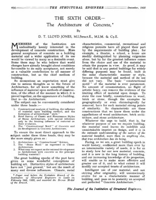 The Sixth Order - The Architecture of Concrete