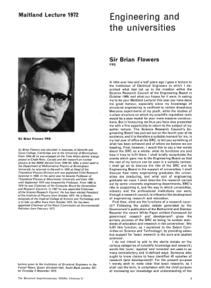 Maitland Lecture 1972 Engineering and the Universities