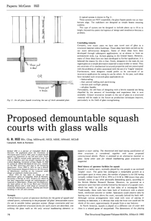 Preposed Demountable Squash Courts with Glass Walls