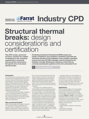 Structural thermal breaks: design considerations and certification
