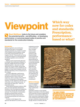 Viewpoint: Which way now for codes and standards: Prescription, performance-based or what?