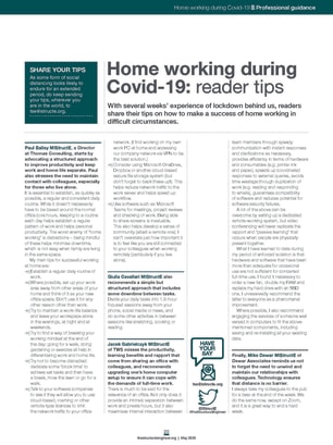 Home working during Covid-19: reader tips