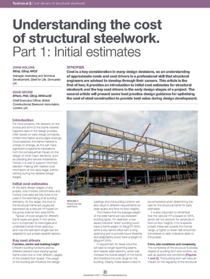 Understanding the cost of structural steelwork. Part 1: Initial estimates