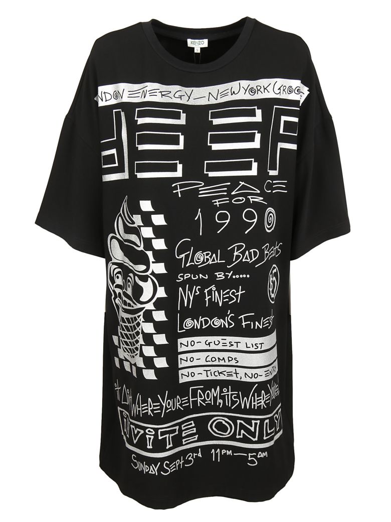 Kenzo Oversized T-Shirt Dress In Nero | ModeSens