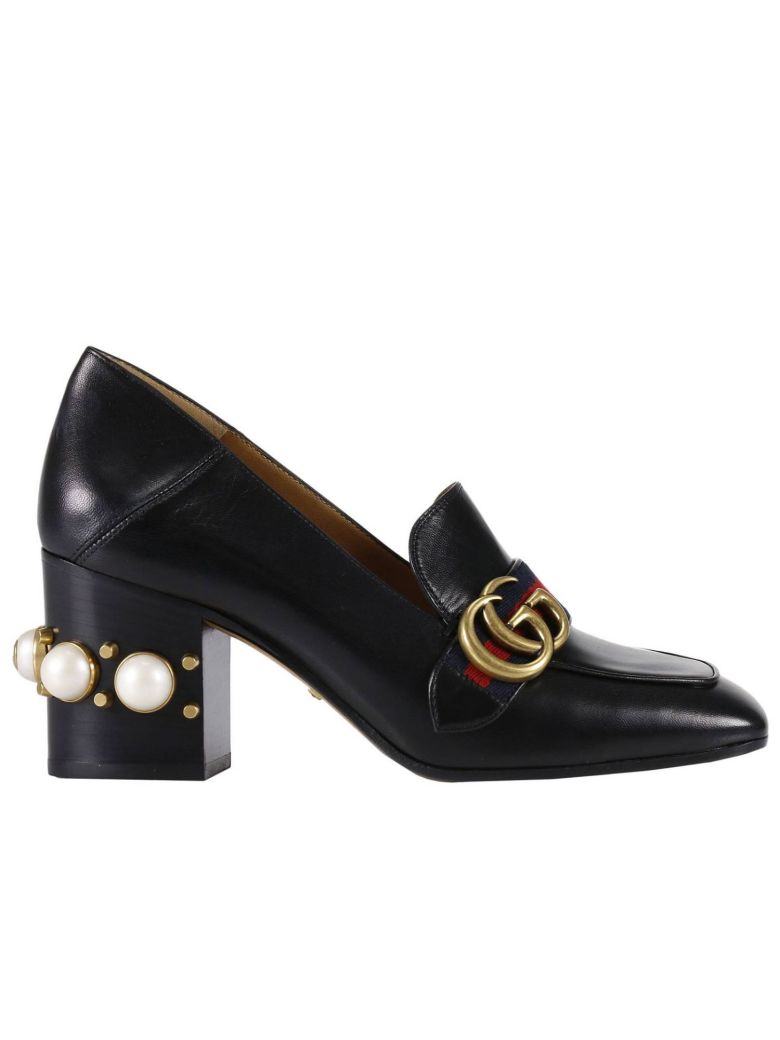 GUCCI High Heel Shoes Peyton Loafer Pumps With Gg Web Buckle And Maxi ...