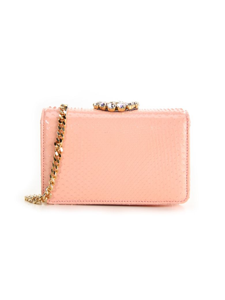 GEDEBE Pink Mini Cliky Python Textured Bag | ModeSens