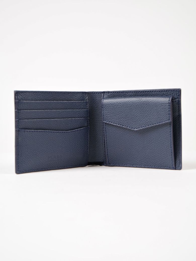 FURLA Marte Blue Tumbled Leather Wallet | ModeSens