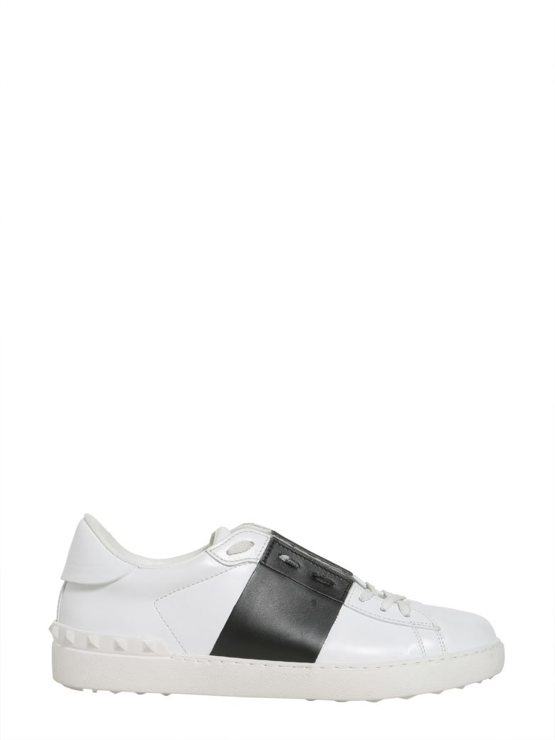 VALENTINO Open Bi-Colour Low-Top Leather Trainers in White | ModeSens