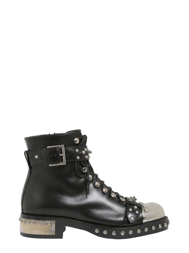 ALEXANDER MCQUEEN 30Mm Studded Leather Ankle Boots, Black | ModeSens