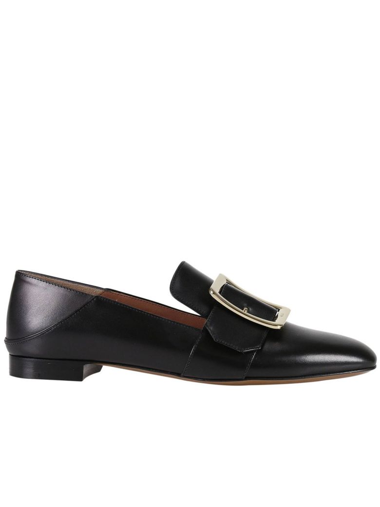 Bally 10Mm Janelle Buckle Leather Loafers, Black | ModeSens