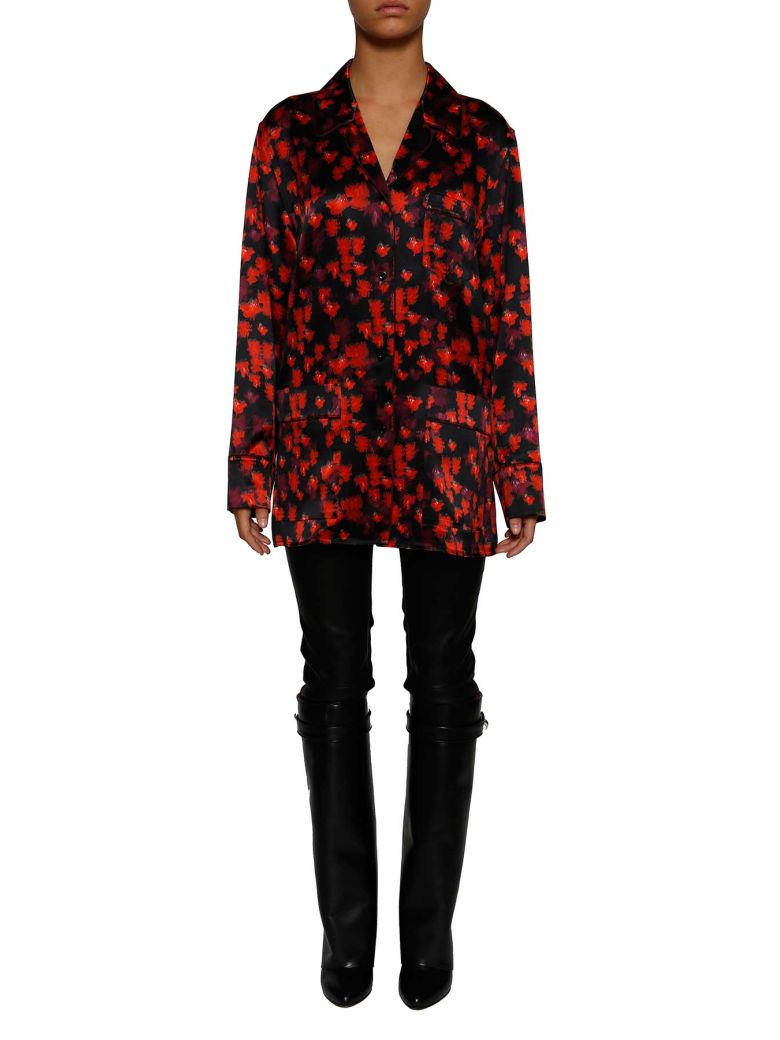 GIVENCHY Button-Front Floral-Print Pajama Top, Red in Multicolored ...