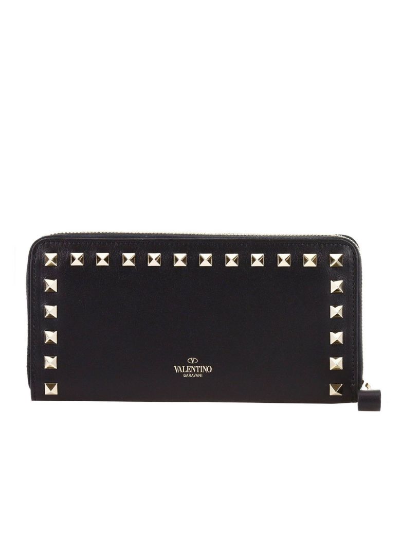 VALENTINO Wallet Continental Rockstud Spike Wallet With Zip On Three ...