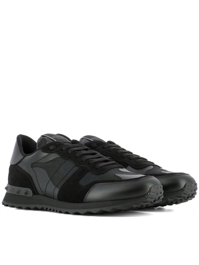 VALENTINO Black Leather Sneakers | ModeSens