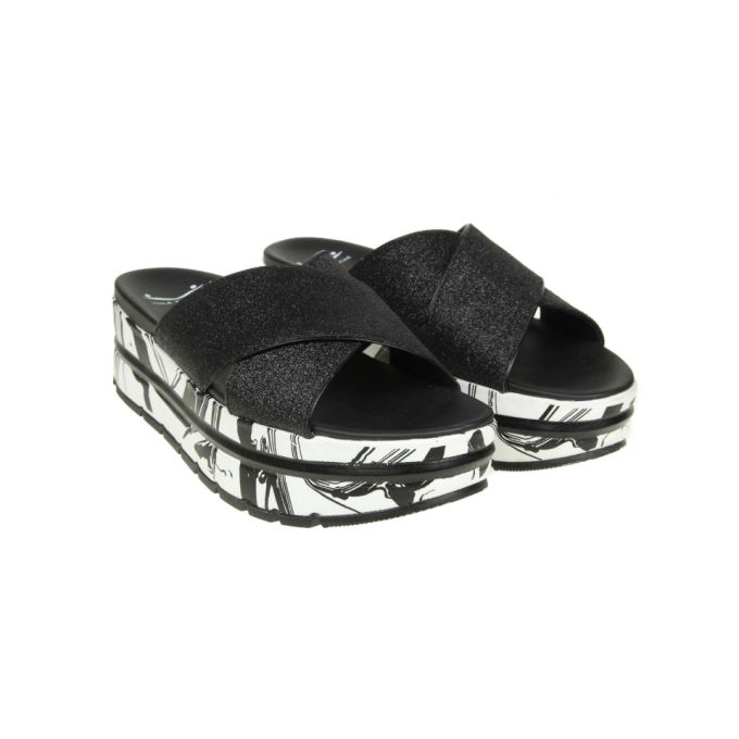 Voile Blanche "sindy" Slippers In Black Leather展示图