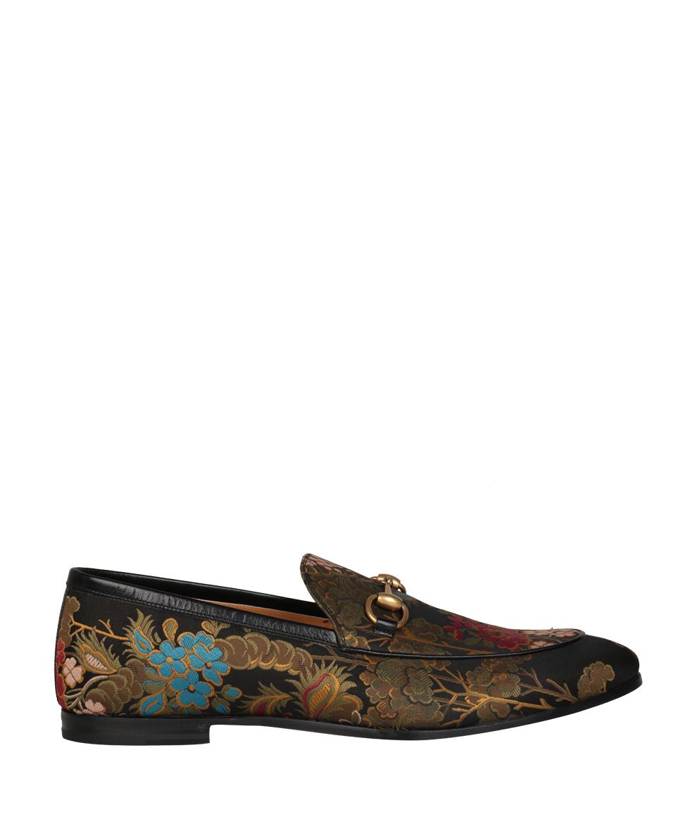 GUCCI New Jordaan Print Leather Loafers in Black | ModeSens