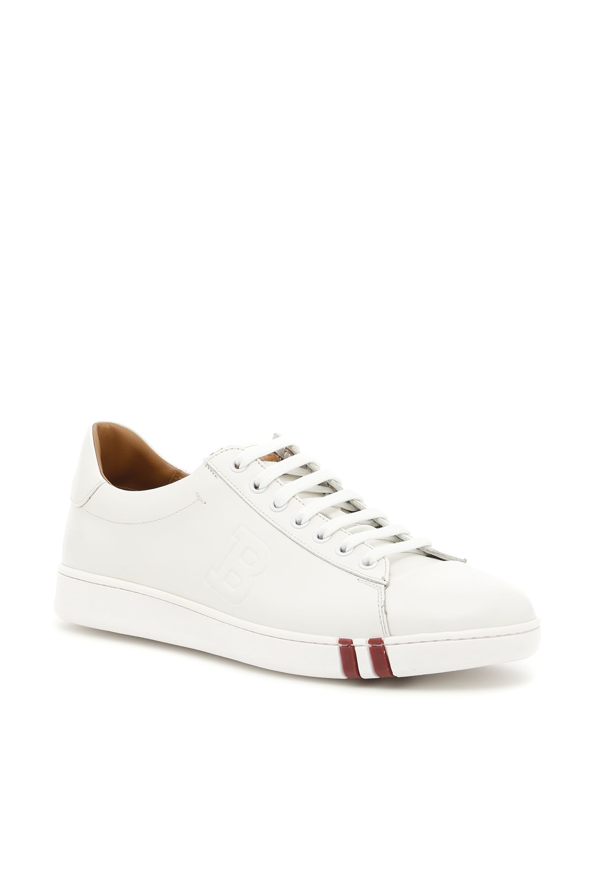 BALLY Asher Leather Tennis Trainers in 白色 | ModeSens